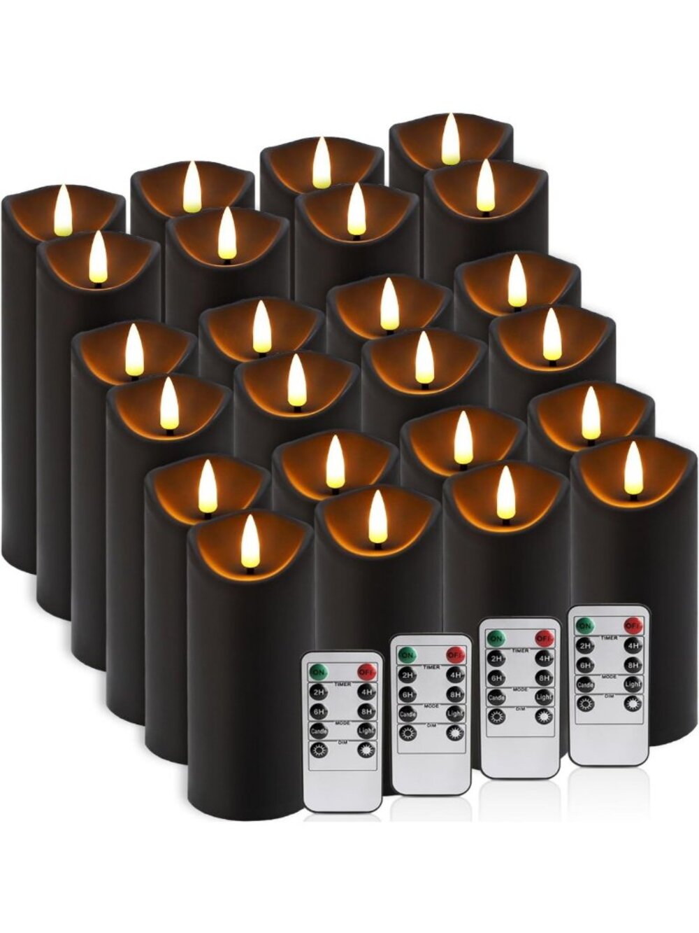 24 Pack Battery Operated LED Flameless Candles with Remote & Timer for Halloween